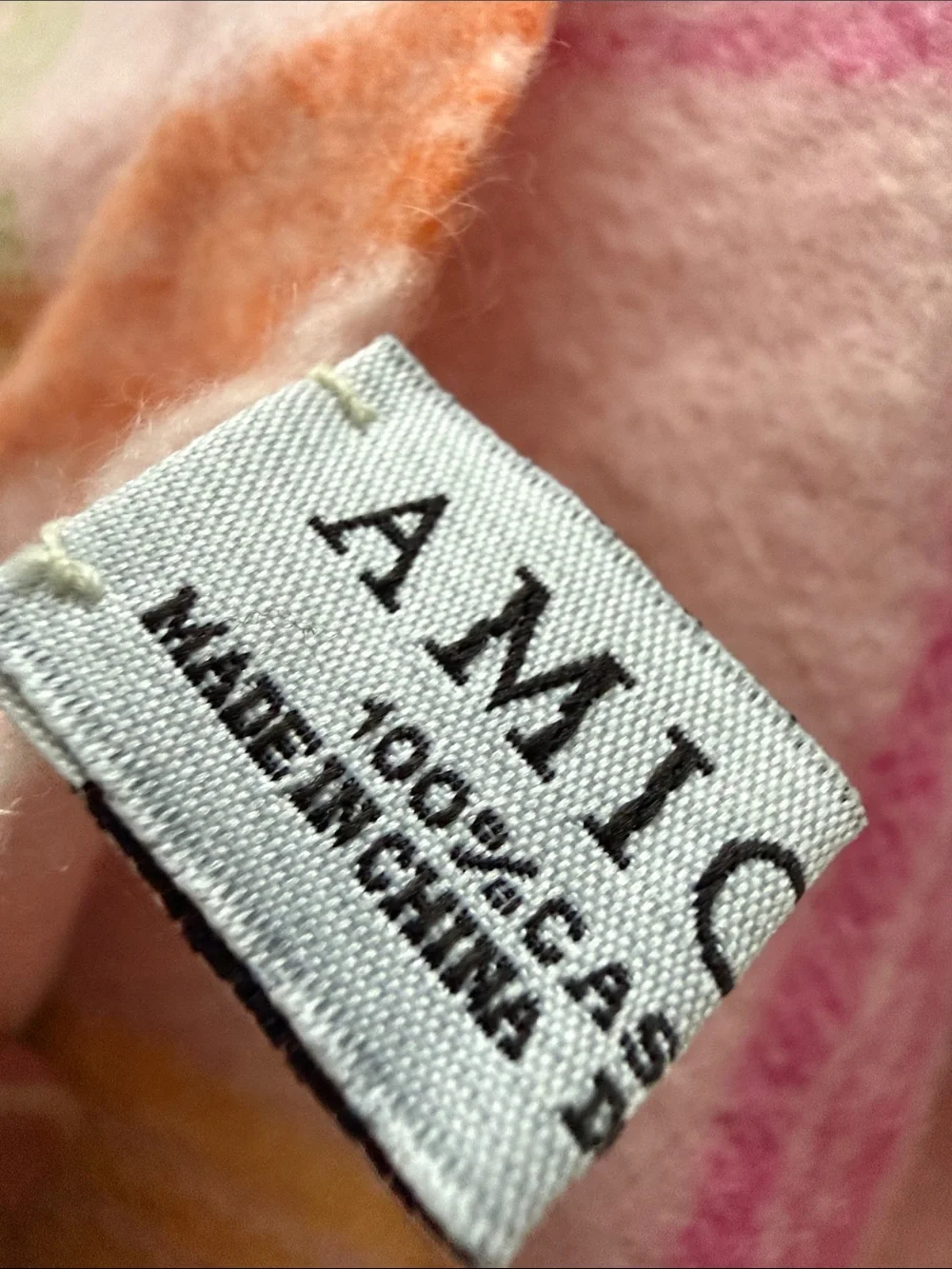 Amicable Pink Cashmere Plaid Scarf